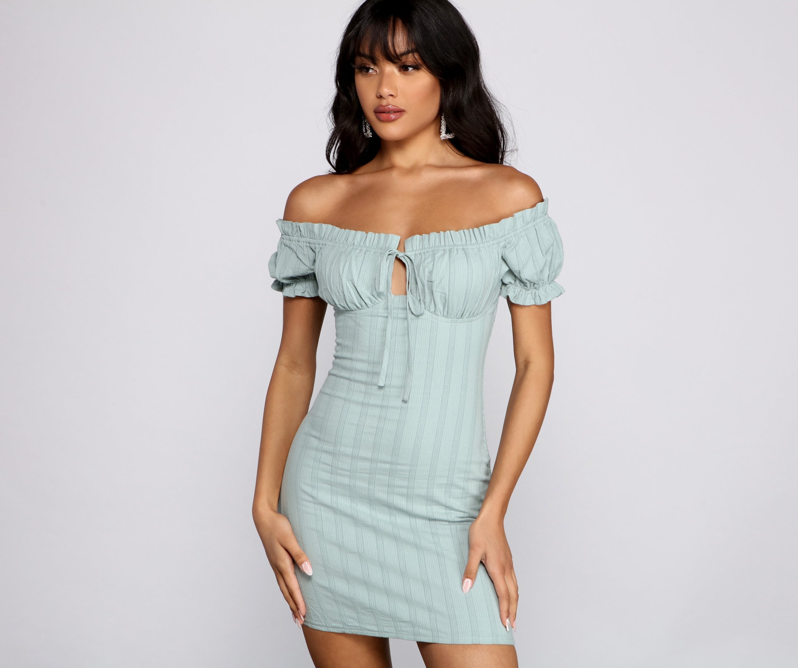 So Fab Ruffled And Smocked Mini Dress