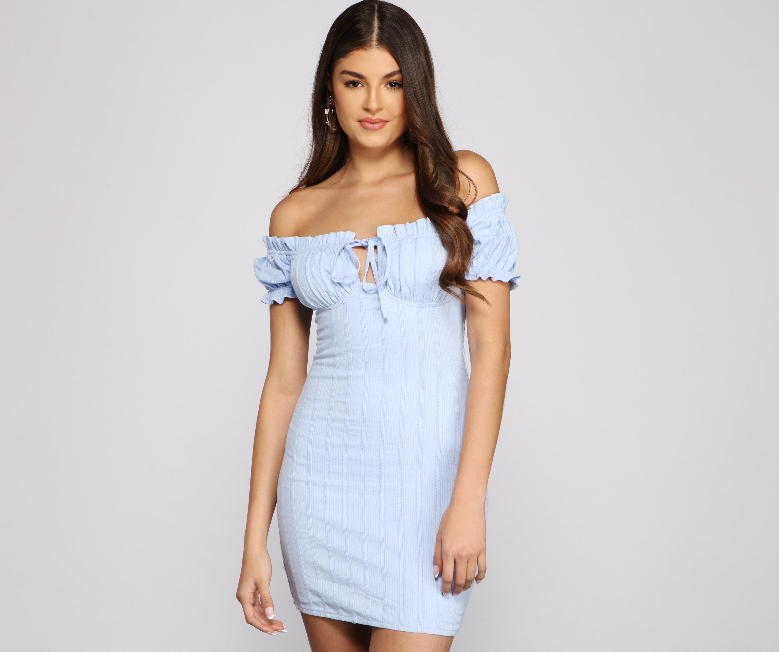 So Fab Ruffled And Smocked Mini Dress