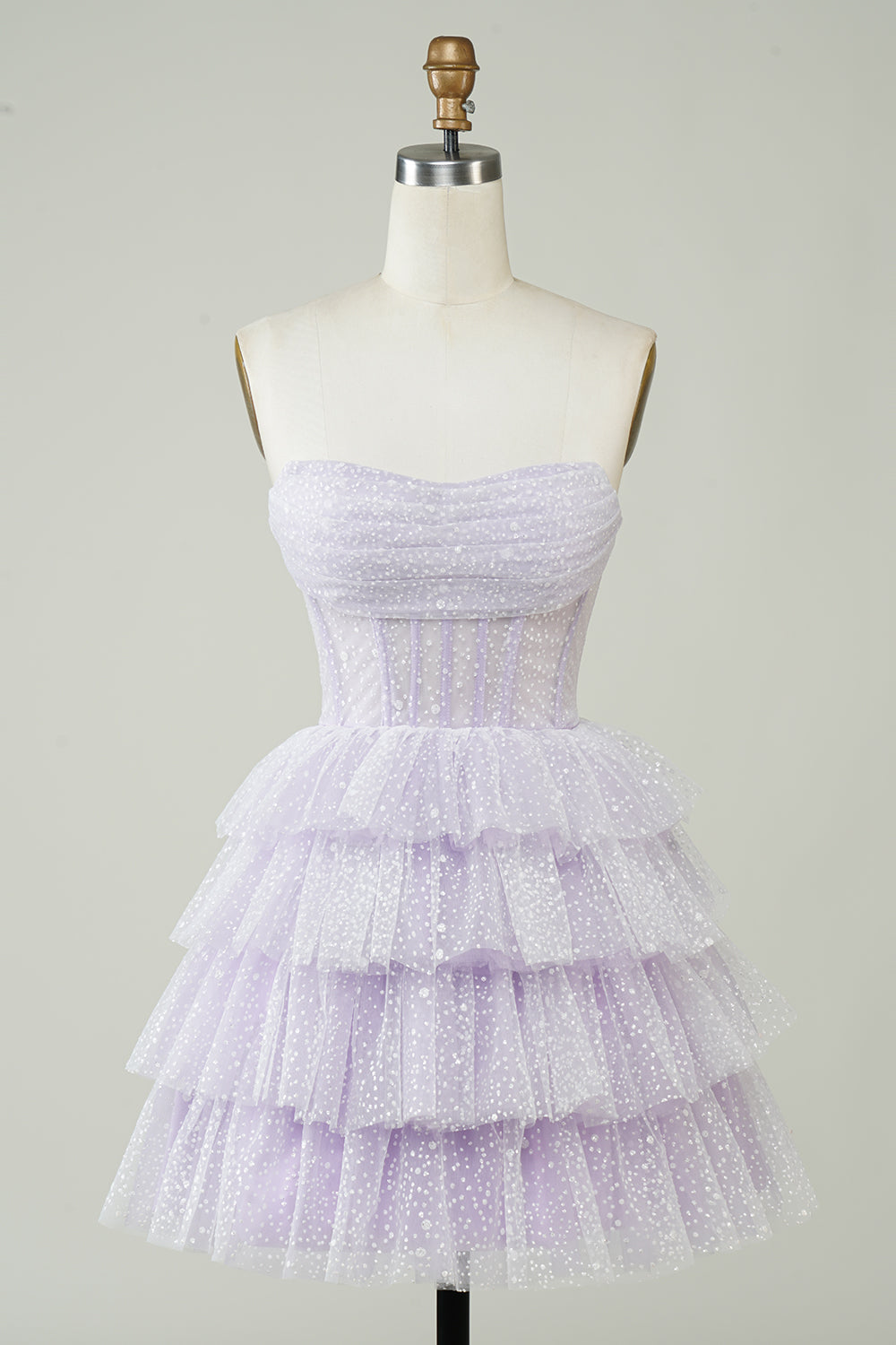 Purple Homecoming Dress Corset Tiered Cute Homecoing Dress