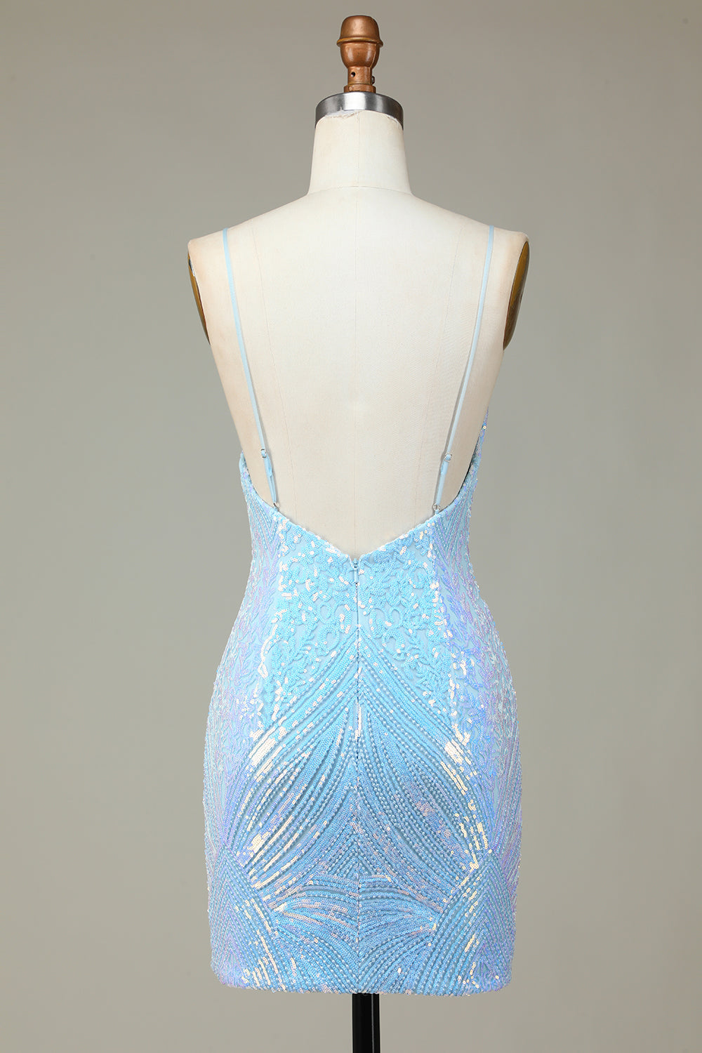 Glitter Blue Homecoming Dress Sequin Tight Short Prom Dress