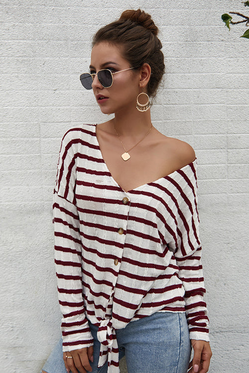 Dreaming of Vacay Striped Button-Up Top - 4 Colors