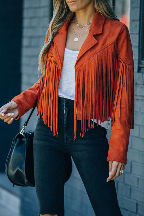 At Your Best Tassel Fringe Faux Suede Shacket - 7 Colors