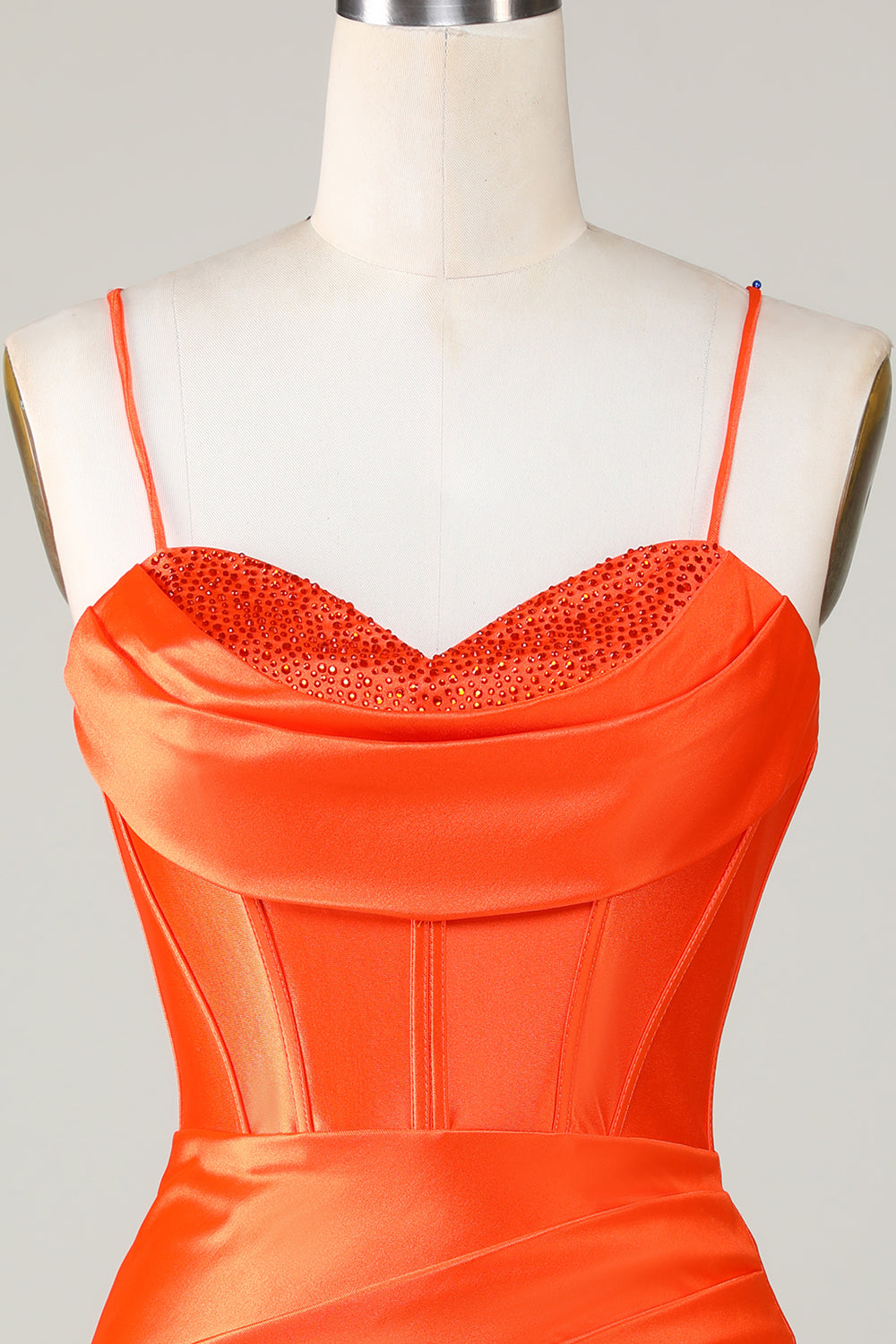 Orange Homecoming Dress Beaded Corset Tight Short Prom Dress