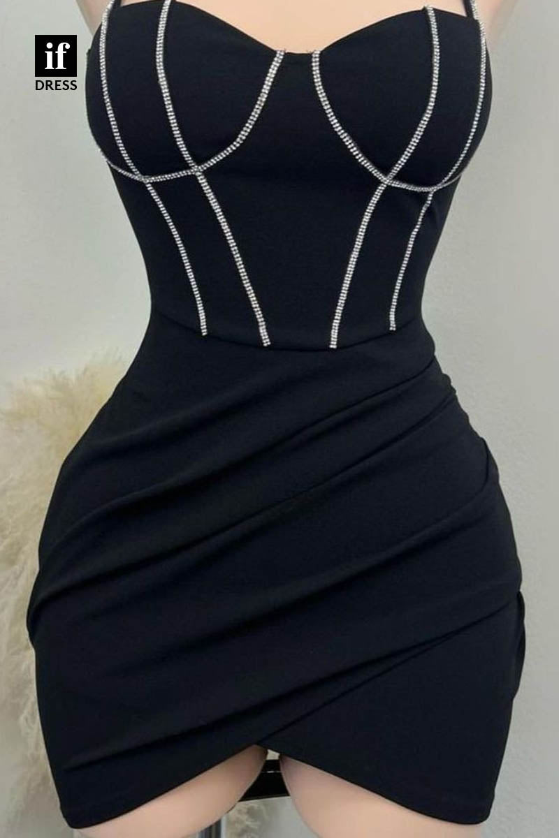 F1398 - Amazing Sweetheart Pleats Bodycon Mini Party Homecoming Graduation Dress