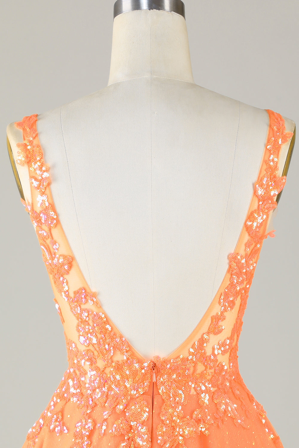 Orange Homecoming Dress A Line Glitter Prom Dress with Sequin