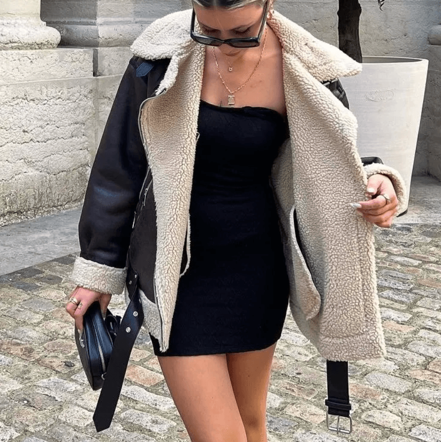 Maple Mocha Faux Fur Lapel Jacket