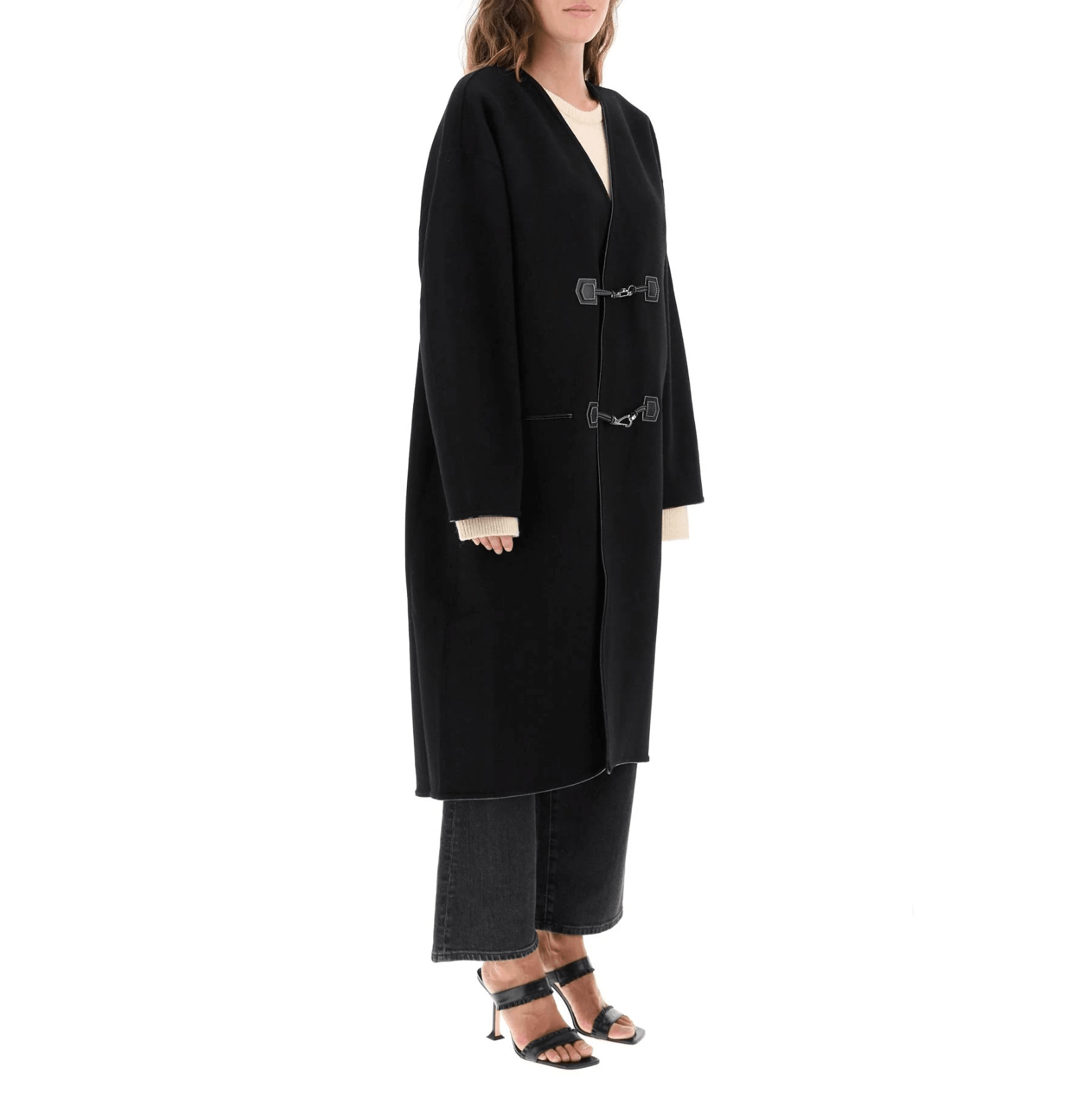 Nostalgia Lady Clasp Knee-Length Wool Coat