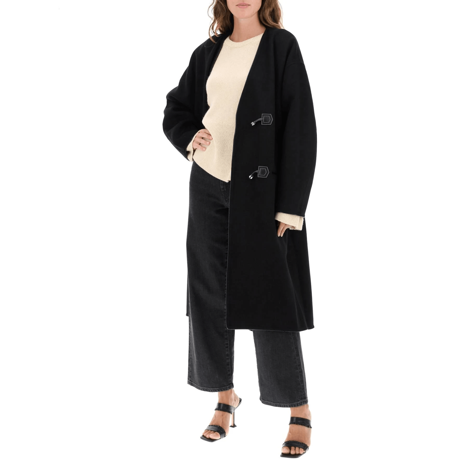 Nostalgia Lady Clasp Knee-Length Wool Coat