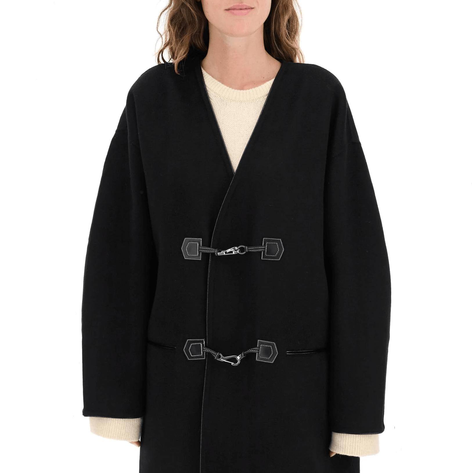 Nostalgia Lady Clasp Knee-Length Wool Coat