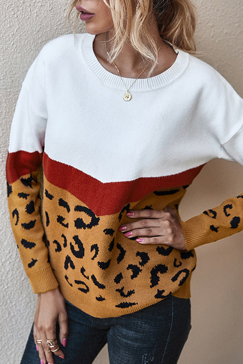 Going For Cozy Leopard Long Sleeve Sweater - 3 Colors