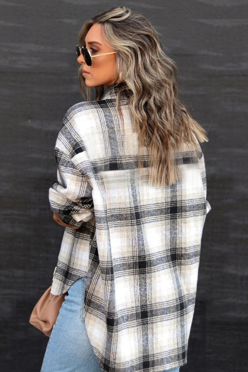 Fun Days Ahead Plaid Long Sleeve Shacket