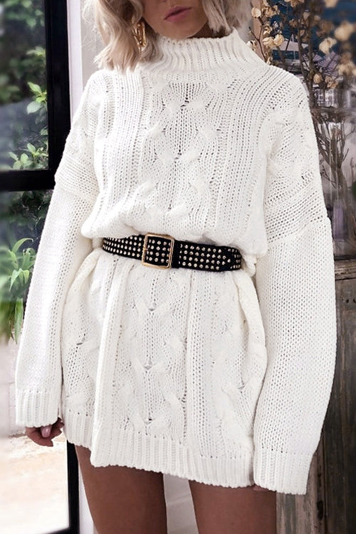 Morning Chill High-Neck Sweater Dress - 2 Colors