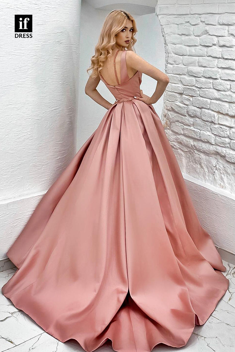 33915 - Attractive A-Line Straps Sleeveless Trendy Prom Formal Gown