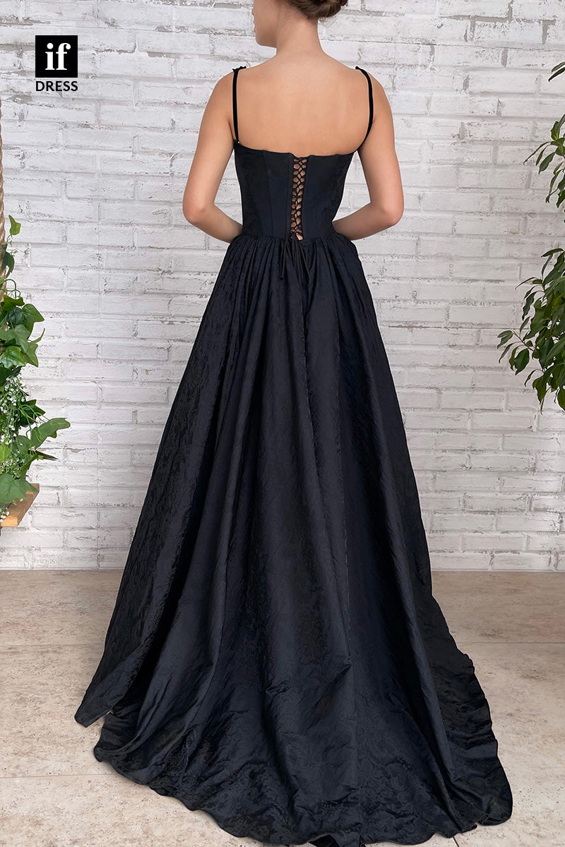 33933 - Classic A-Line Side Split Scoop Sleeveless Trendy Prom Formal Gown