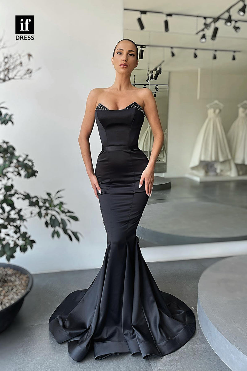 33975 - Classic Off-Shoulder Belt Sleeveless Column Prom Formal Dress