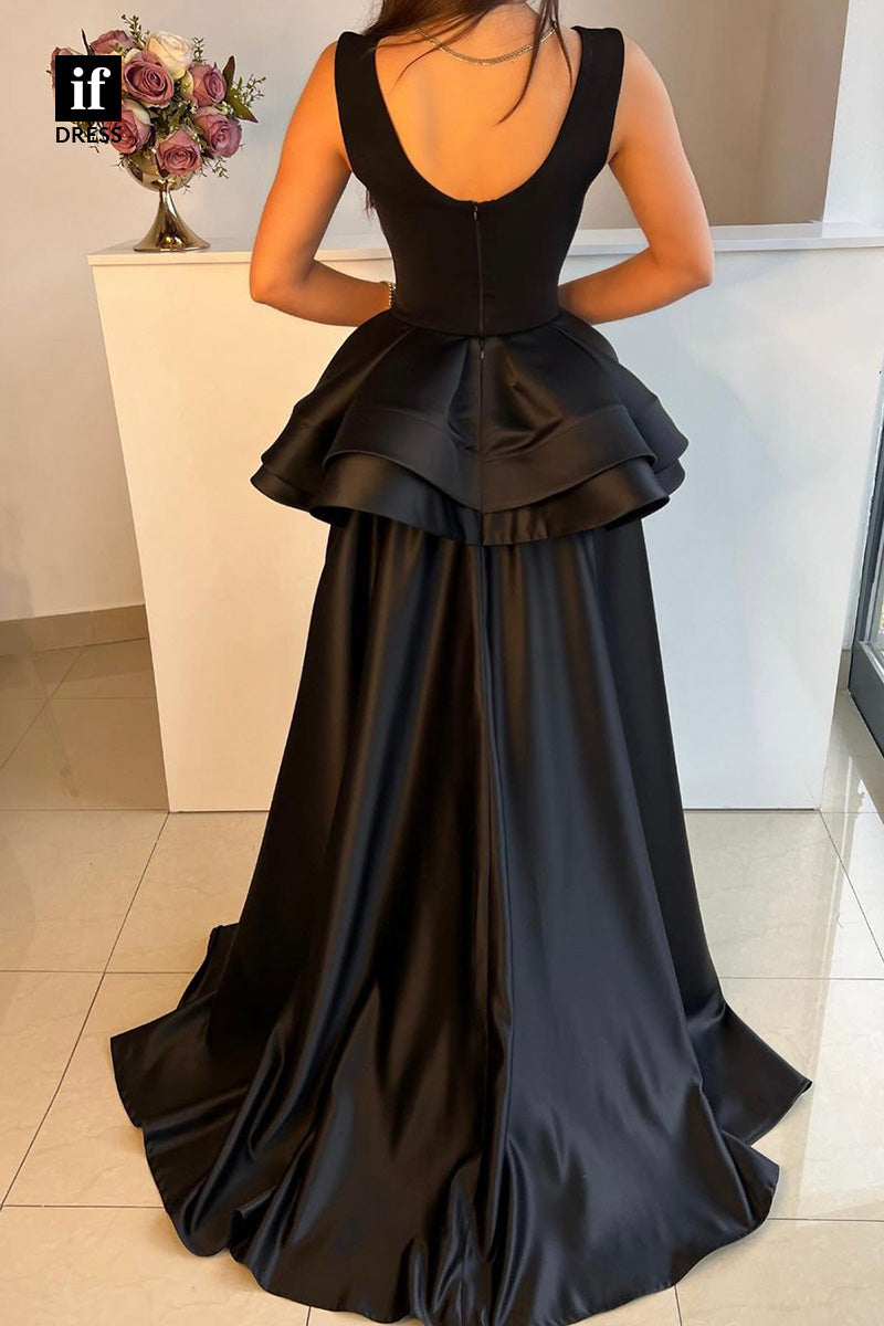 34298 - Classic High Neck Sleeveless Sheath Prom Formal Evening Dress