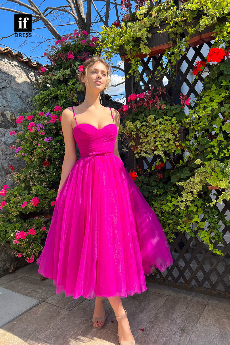 34331 - Romantic Spaghetti Straps A-Line Sweetheart Tulle Prom Formal Party Dress