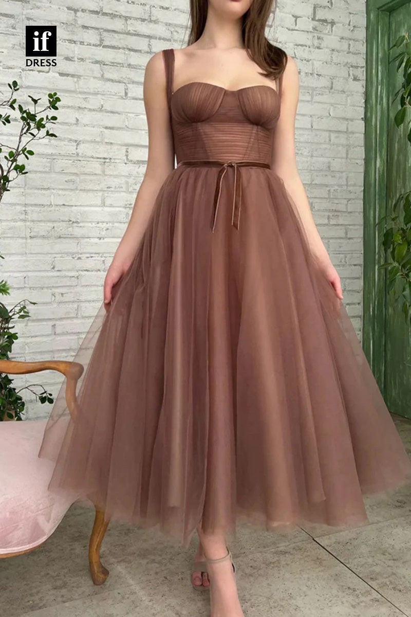 34333 - Amazing Scoop Belt  A-Line Straps Prom Formal Evening Dress