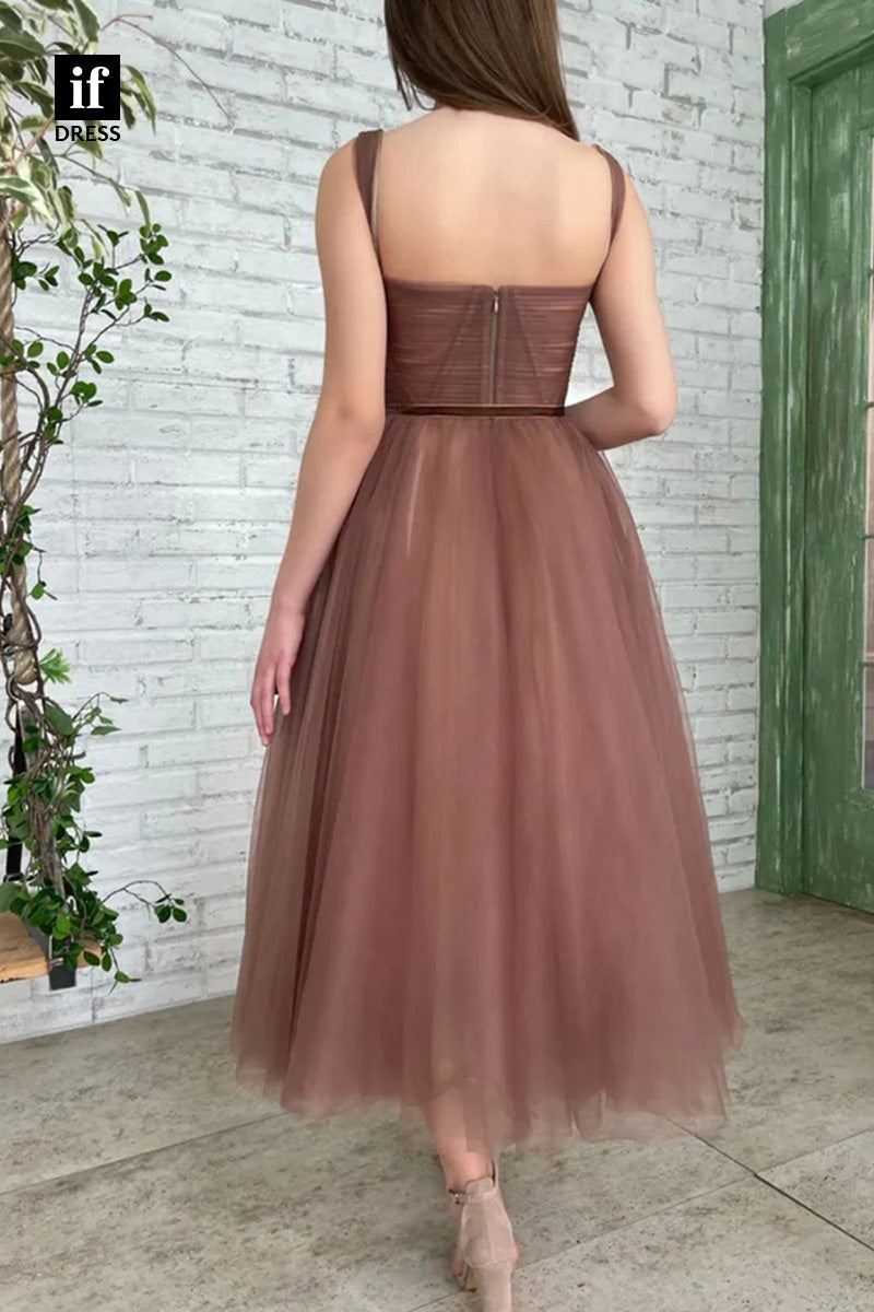 34333 - Amazing Scoop Belt  A-Line Straps Prom Formal Evening Dress