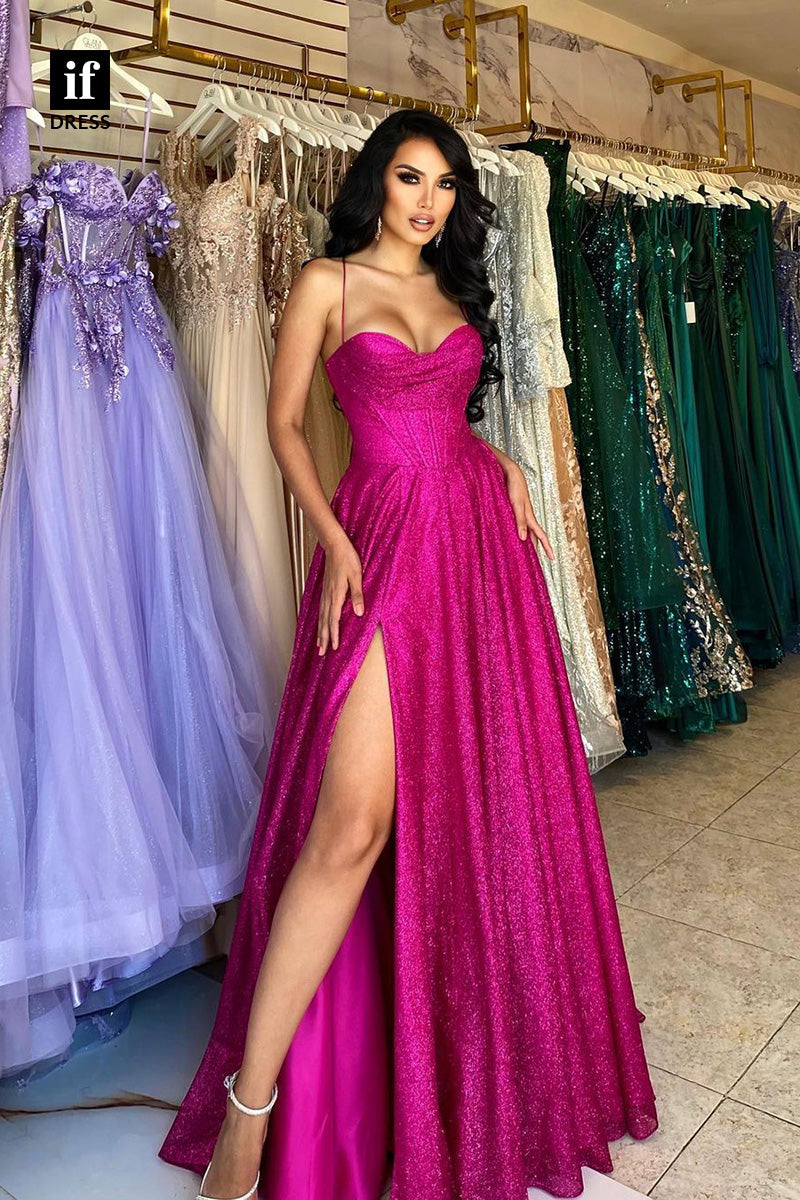 34376 - Glamorous Spaghetti Straps Sweetheart Prom Formal Evening Dress