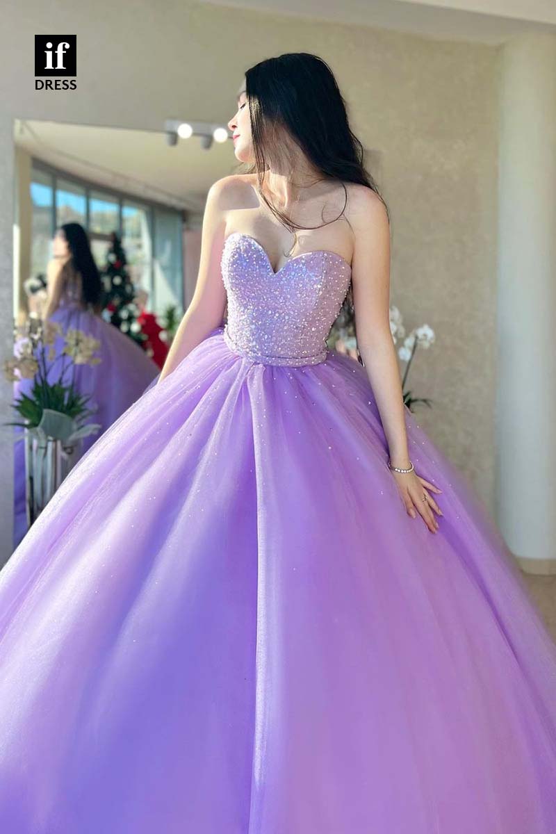 34558 - Charming Off Shoulder Beads Ball Gown Prom Formal Dress