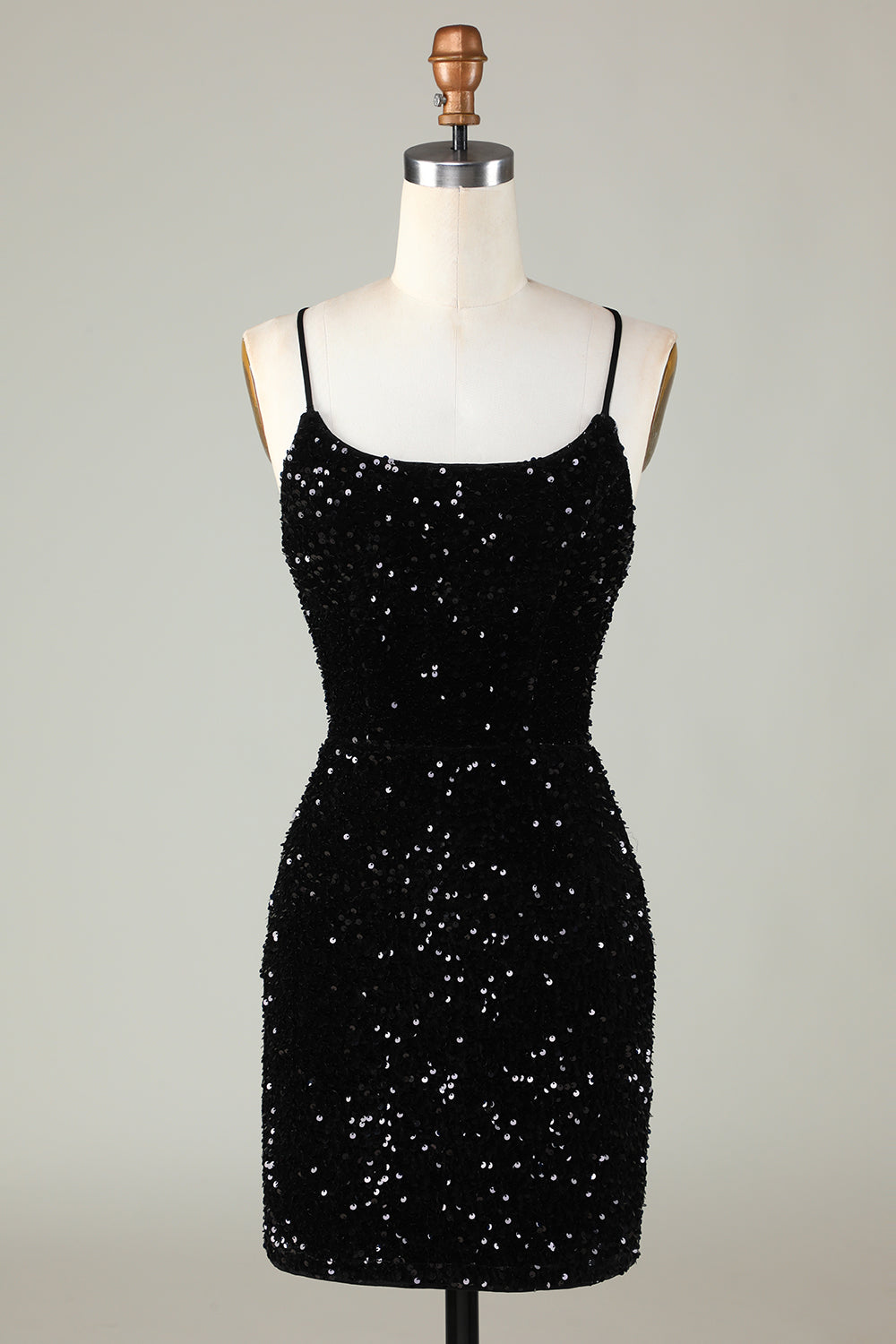 Glitter Black Homecoming Dress Zipper Back Tight Sequin Short Prom Dress