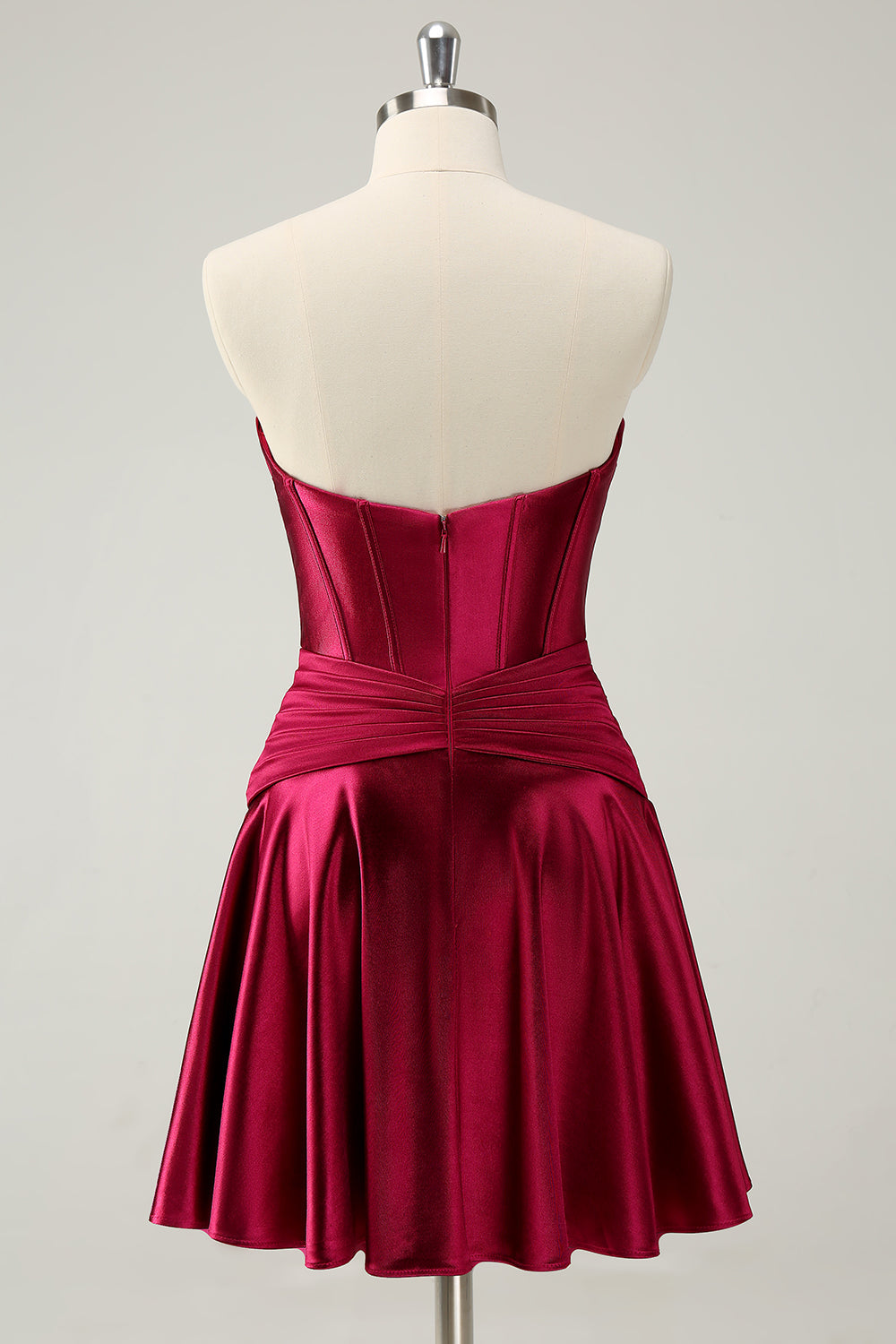 Fuchsia Homecoming Dress Strapless Corset A Line Short Prom Dress