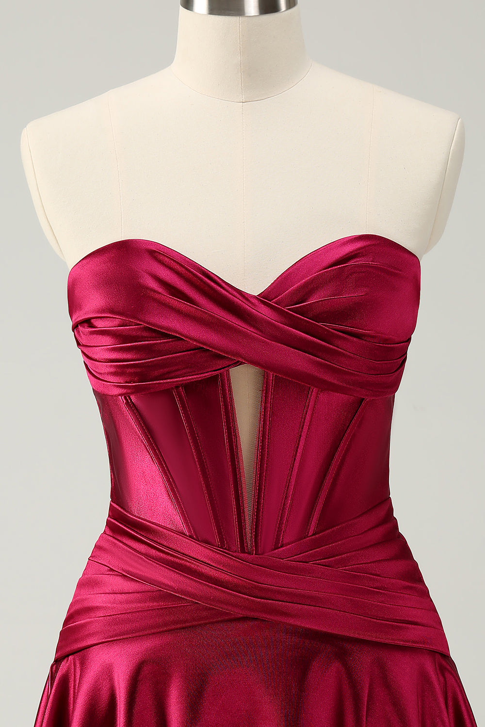 Fuchsia Homecoming Dress Strapless Corset A Line Short Prom Dress