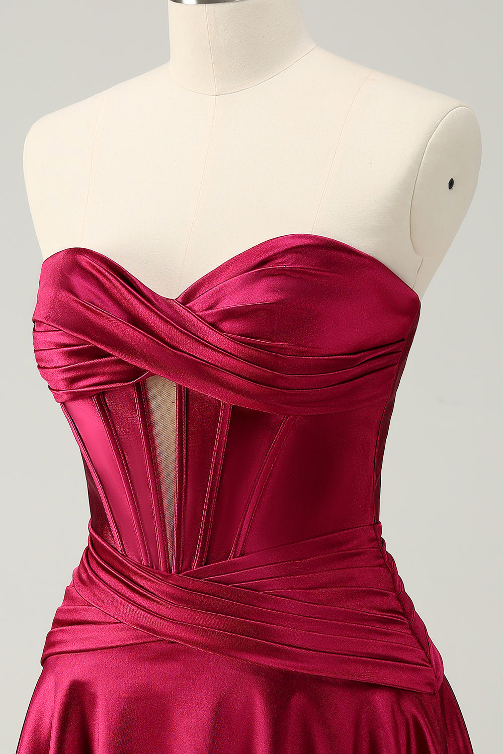 Fuchsia Homecoming Dress Strapless Corset A Line Short Prom Dress