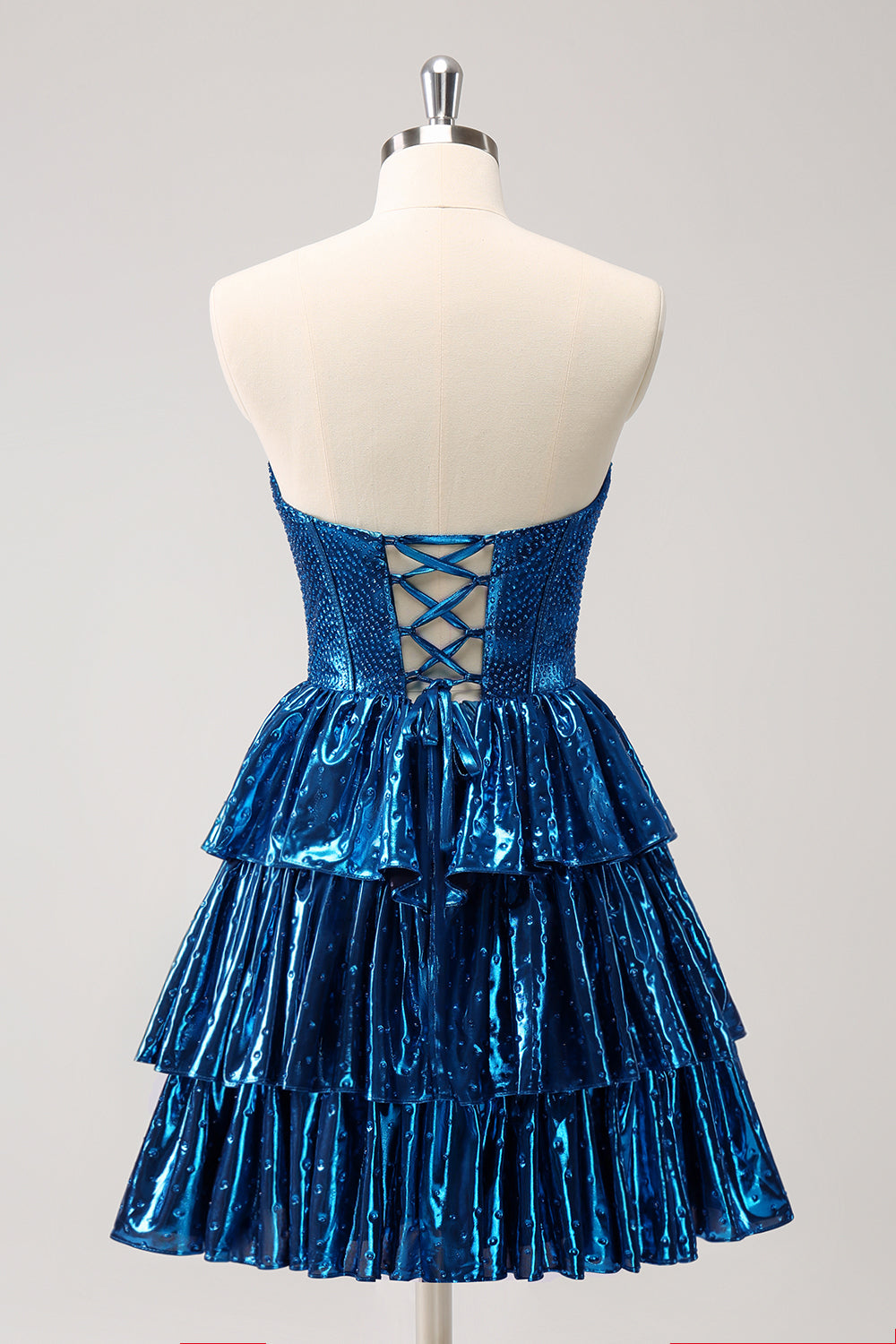 Peacock Blue Homecoming Dress Sweetheart Ruffled Short Prom Dress