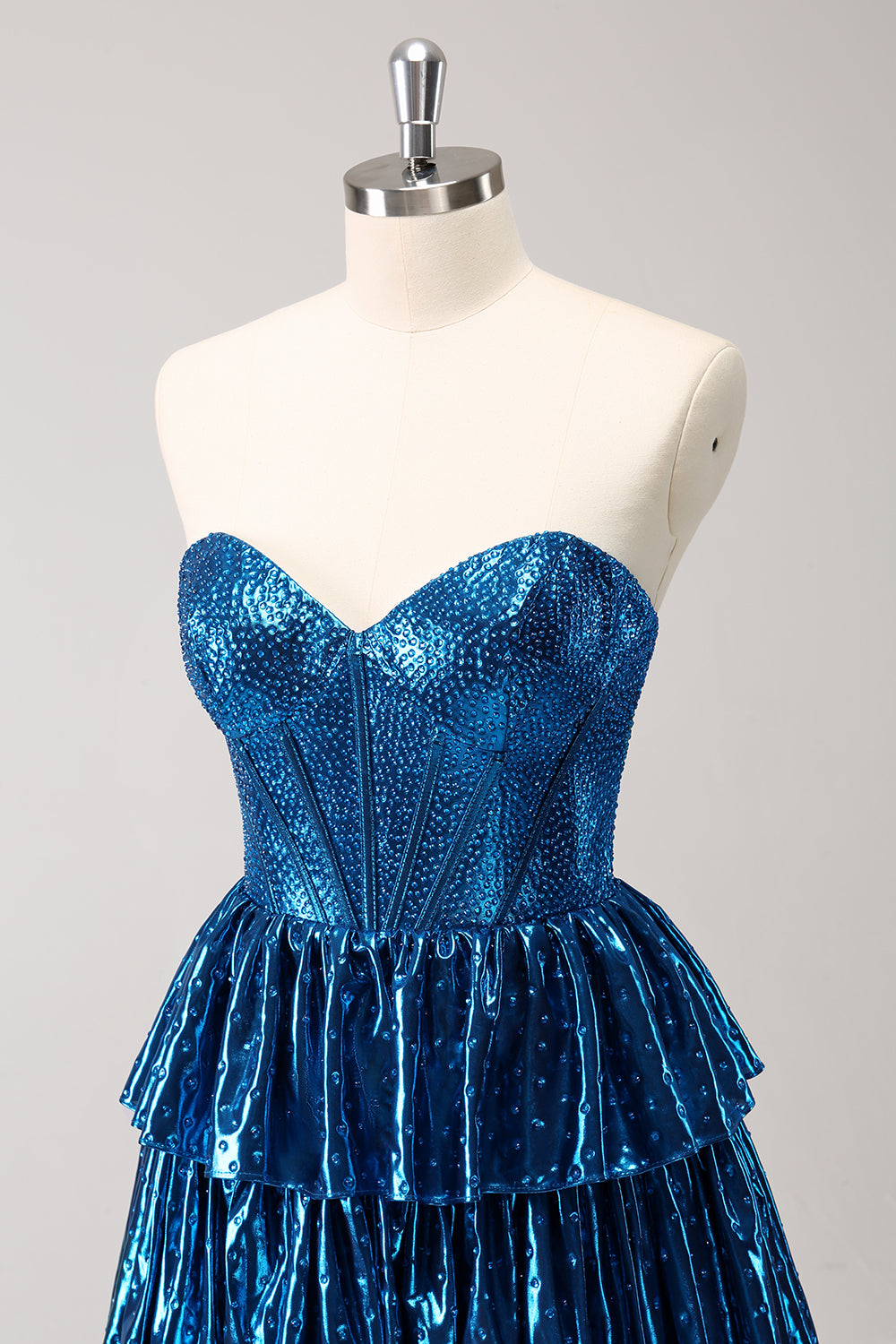 Peacock Blue Homecoming Dress Sweetheart Ruffled Short Prom Dress