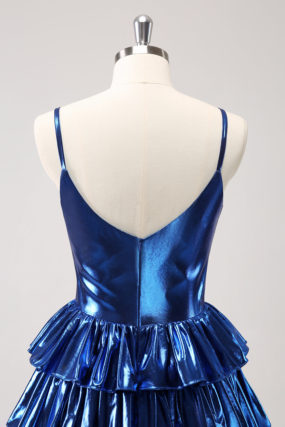 Cute Ink Blue Homecoming Dress Tiered A Line Short Prom Dress