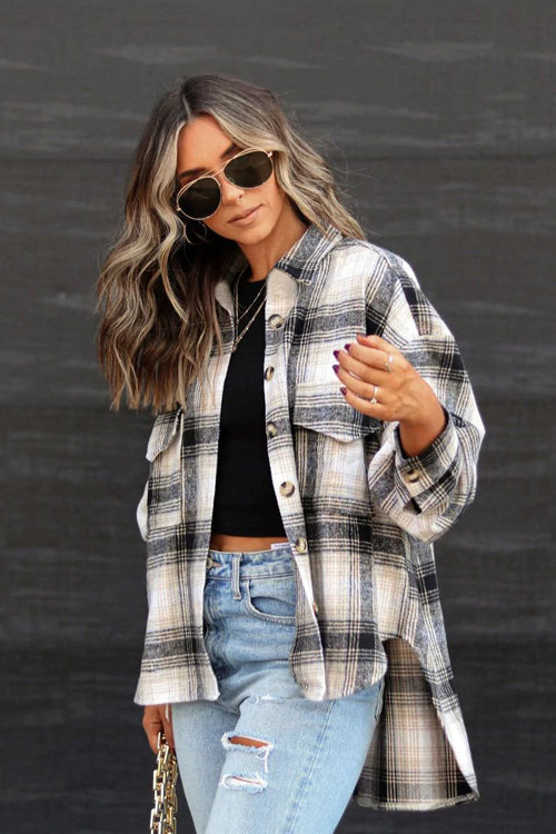 Fun Days Ahead Plaid Long Sleeve Shacket