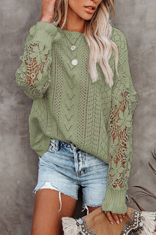 Get The Look Lace Hollow-Out Knit Sweater