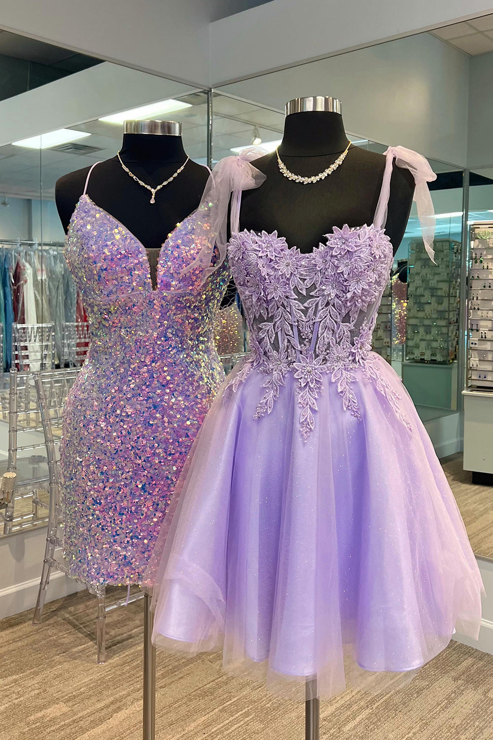 Purple Homecoming Dress Corset A-Line Tulle Short Prom Dress with Lace