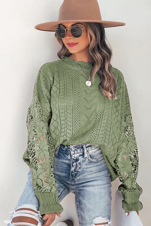 Get The Look Lace Hollow-Out Knit Sweater