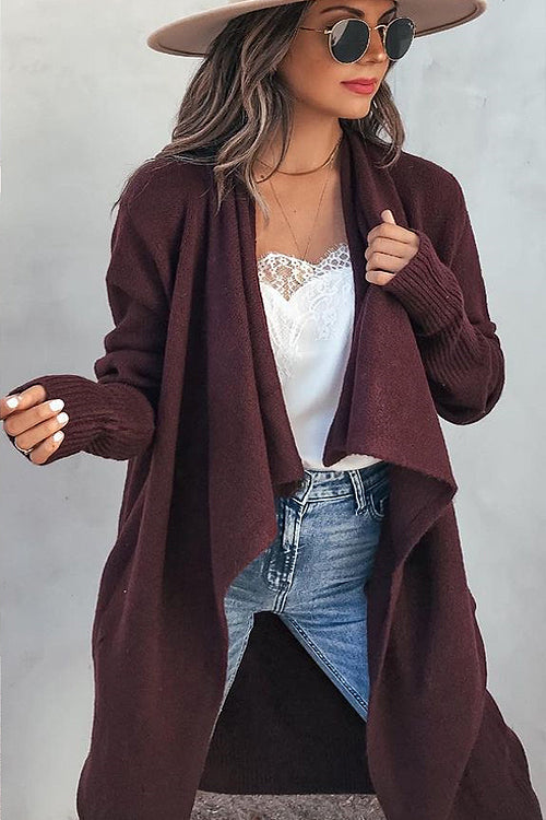 Starting Now Long Sleeve Cape Cardigan - 7 Colors