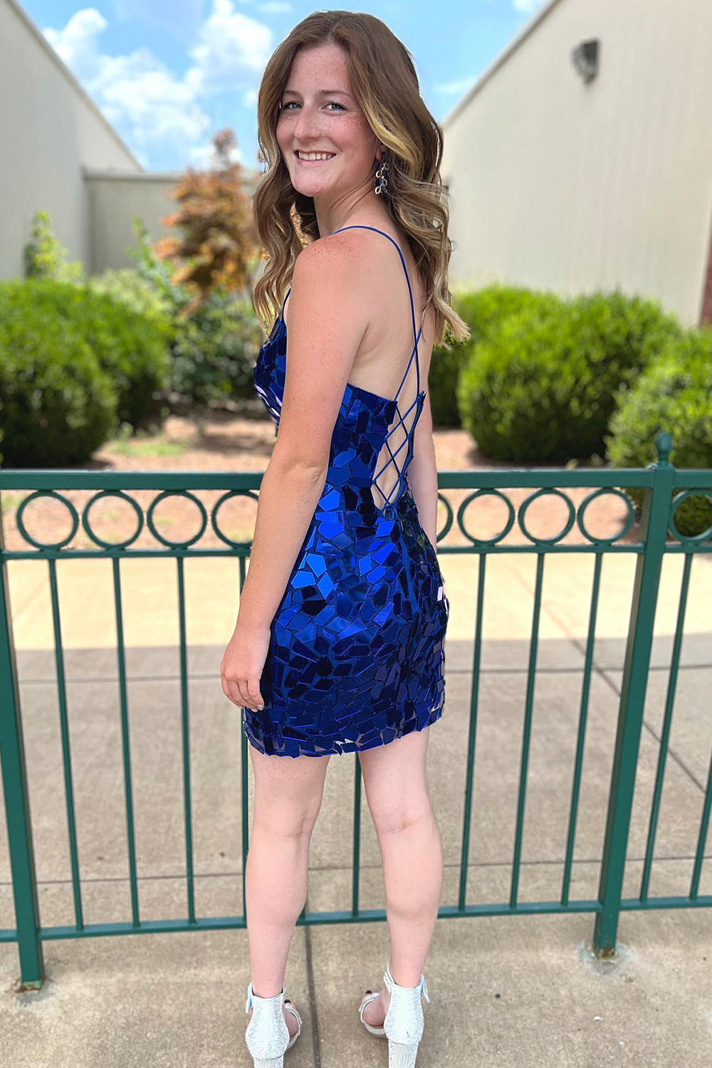 Royal Blue Homecoming Dress Sequined Tight Short Prom Dress