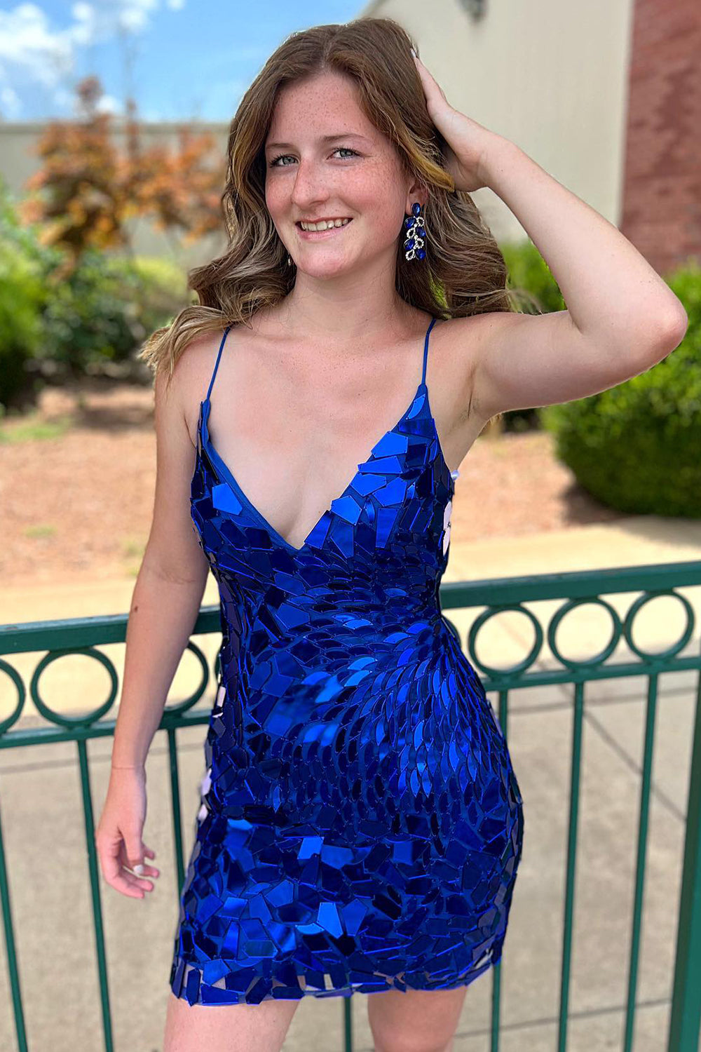 Royal Blue Homecoming Dress Sequined Tight Short Prom Dress