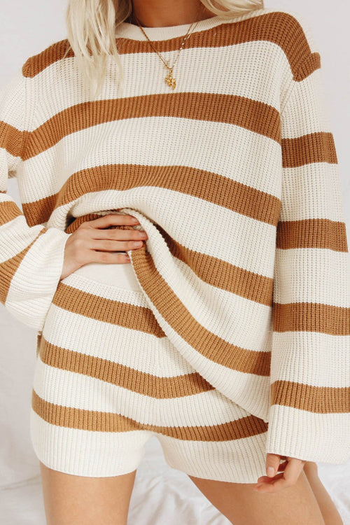 After Sundown Striped Knit Sweater Suit - 2 Colors