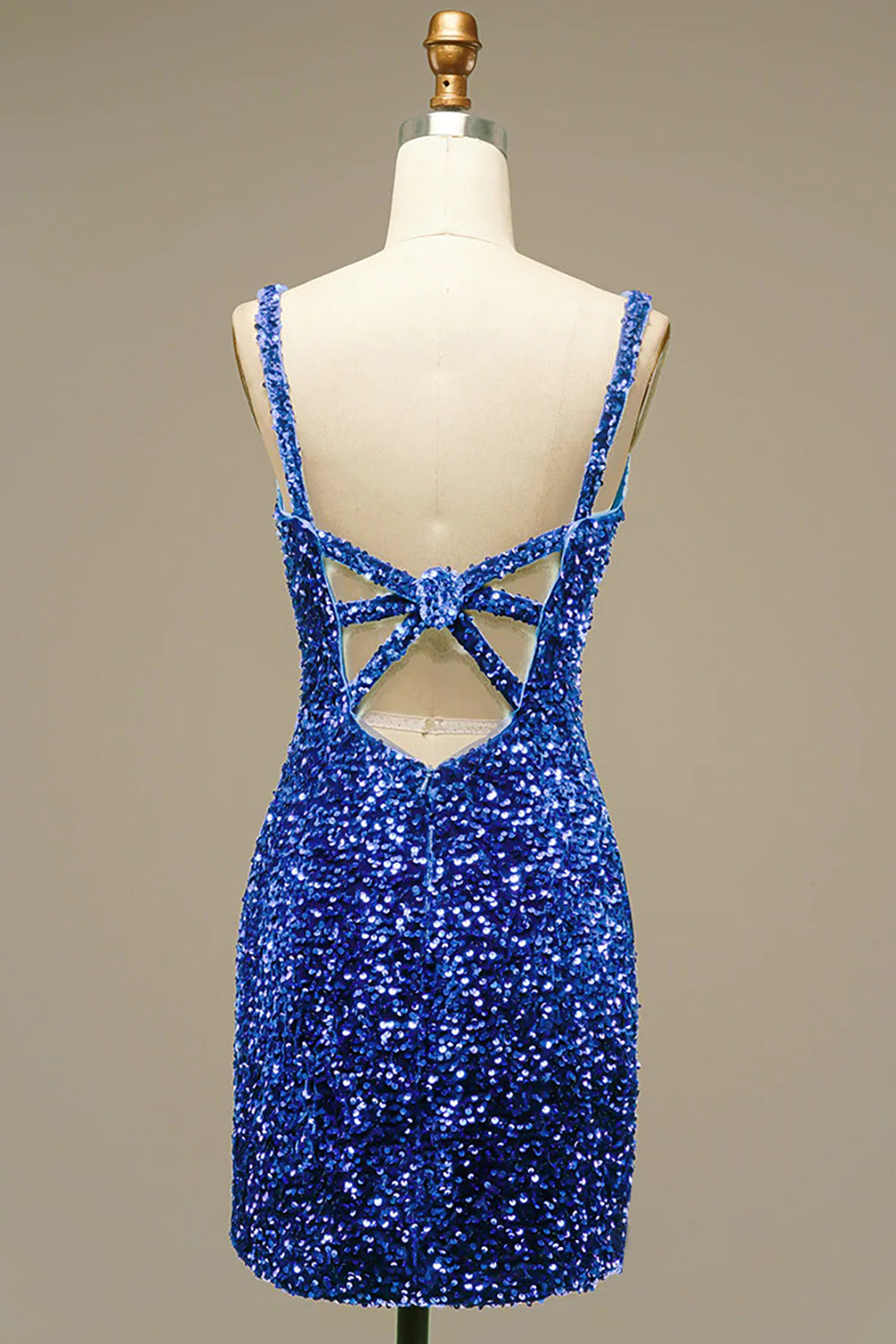 Royal Blue Homecoming Dress V Neck Sequin Prom Dress