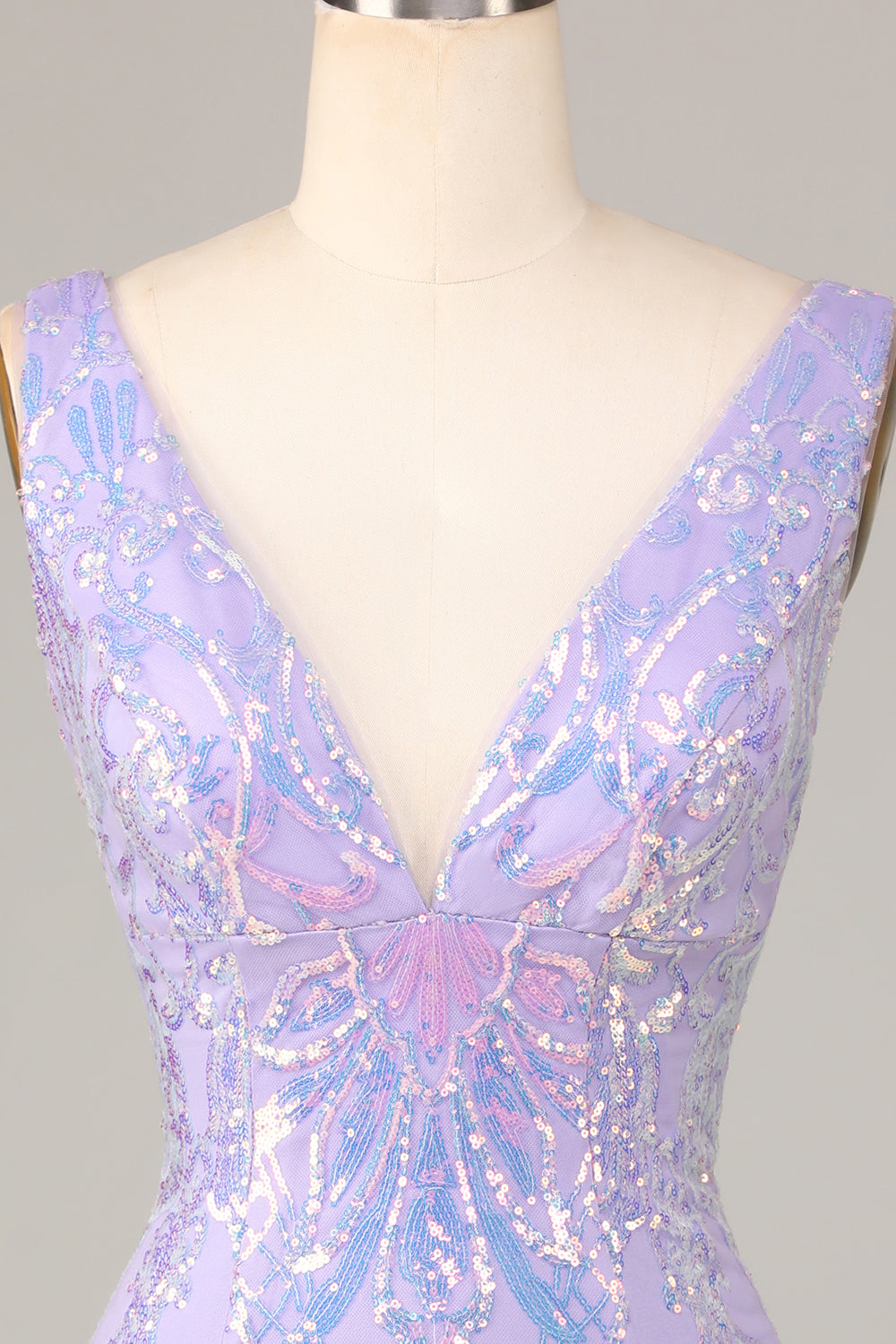 Lilac Homecoming Dress Sequin Tight Short Prom Dress