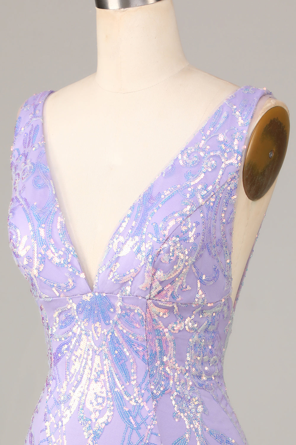 Lilac Homecoming Dress Sequin Tight Short Prom Dress