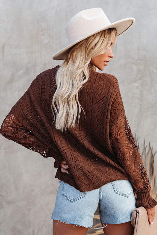 Get The Look Lace Hollow-Out Knit Sweater