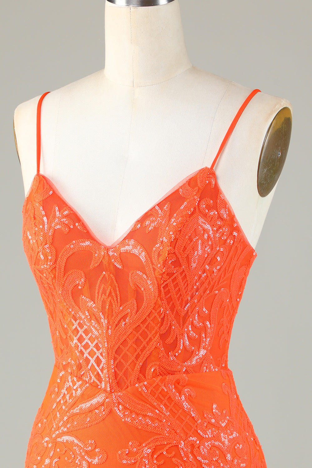 Sequin Tight Orange Homecoming Dress Prom Dress