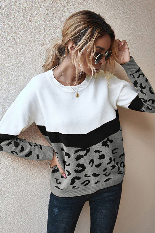 Going For Cozy Leopard Long Sleeve Sweater - 3 Colors