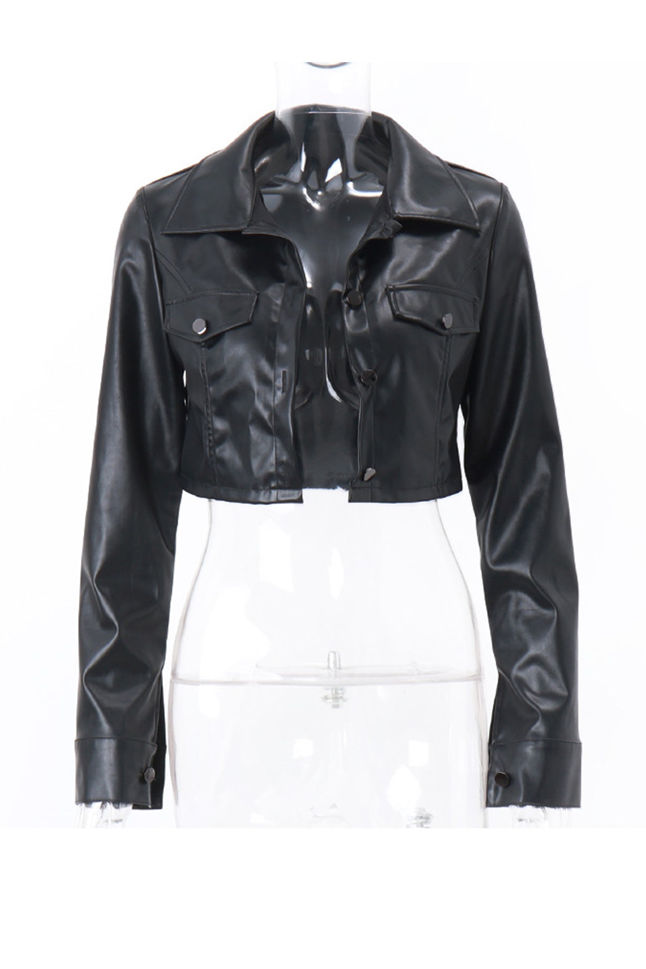 Black Leather Short Jacket