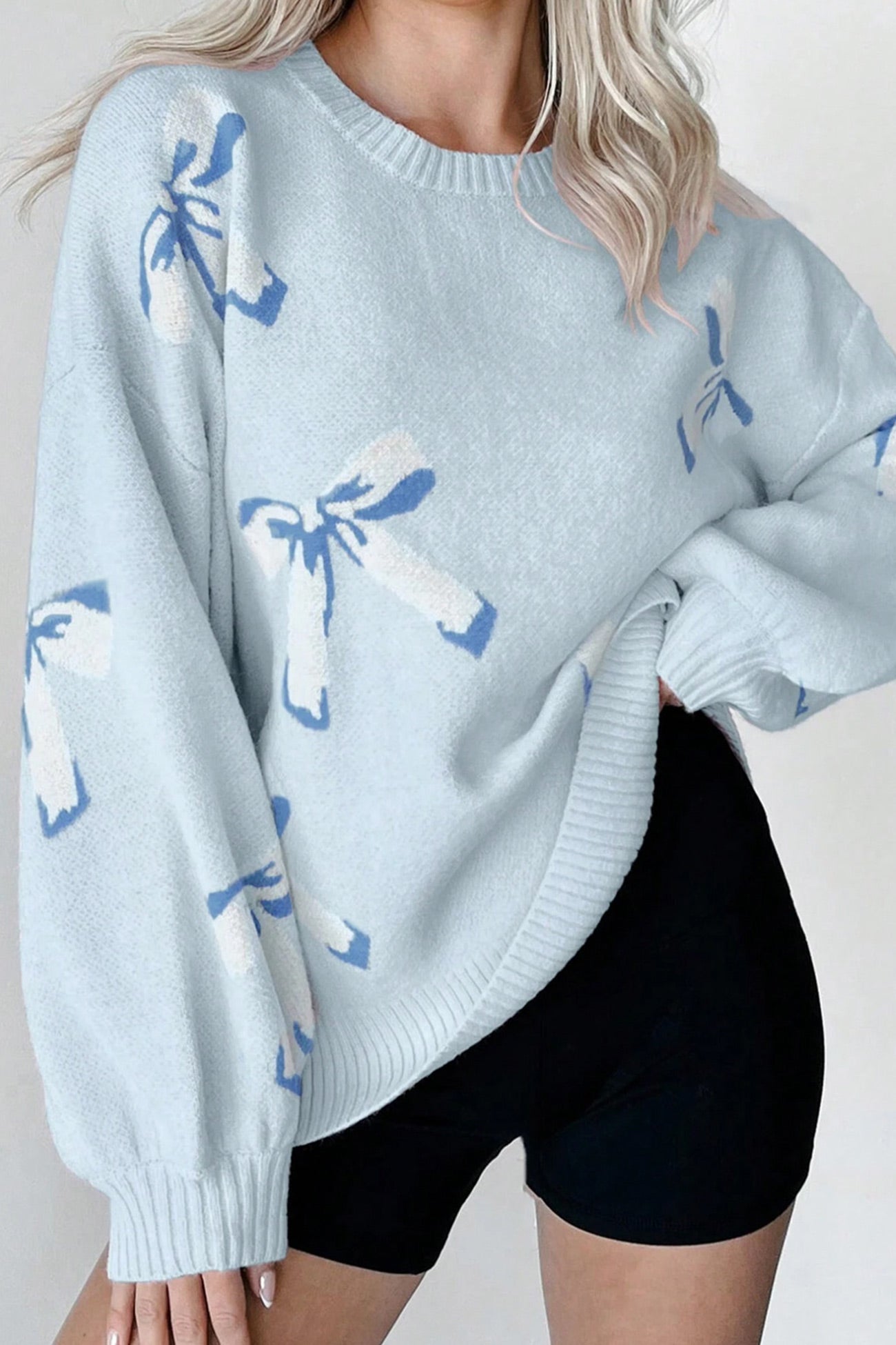 Bow-knot Jacquard Pullover Sweater