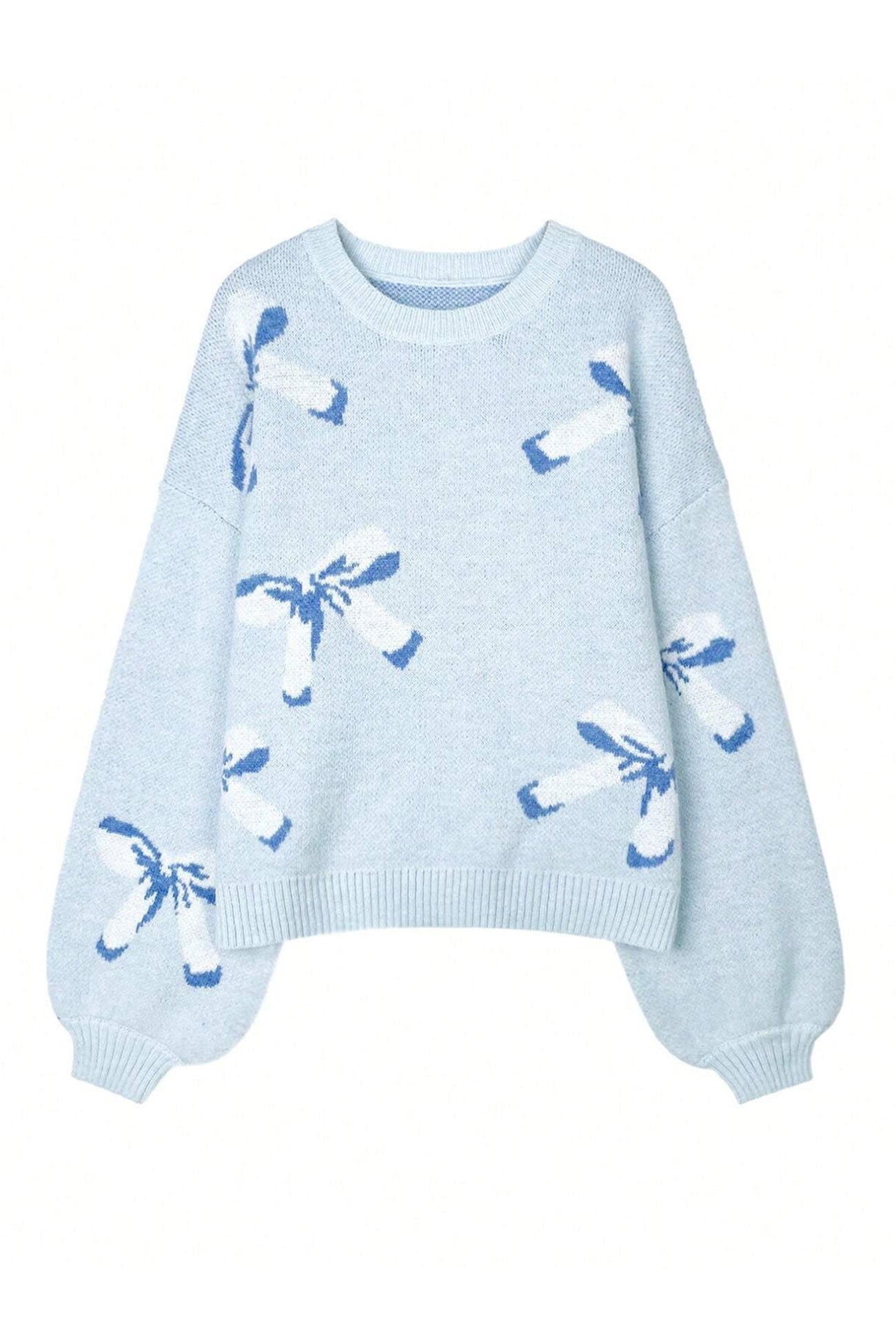 Bow-knot Jacquard Pullover Sweater