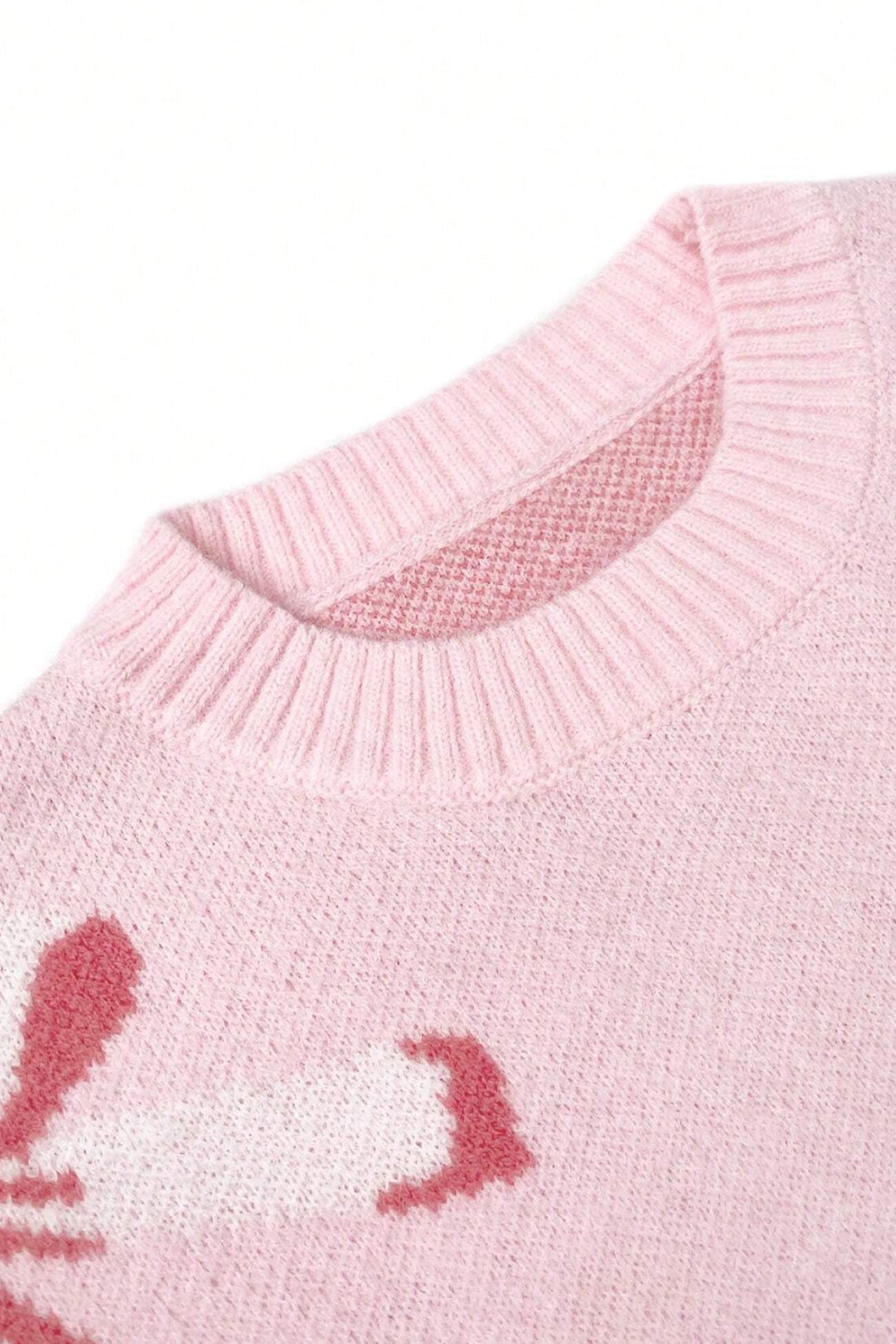 Bow-knot Jacquard Pullover Sweater